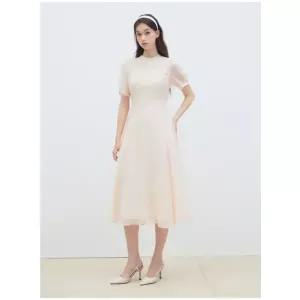 [JJ지고트](천안아산점)쉬폰 하프넥 백 리본 플레어 원피스 GS5M0OP911