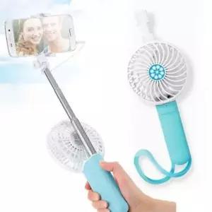 듀플렉스 셀카봉 미니 선풍기 블루_25083798