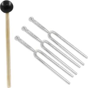 Piutouyar 3개 440Hz 튜닝 포크 해머 메탈 A 세트 바이올린 기타 톤 도구를 위한 표준 튜너 장치 악기