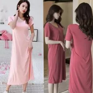 [라일리여성의류] Rly 노브라 여성 홈 웨어 원피스 볼륨 여성 잠옷 원