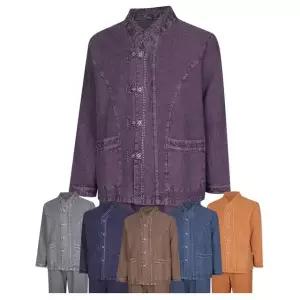 [파파브로] 남성 브이넥 천연워싱 생활한복 세트 SS-HBA-Q007