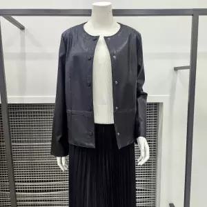 [꼼빠니아]라운드넥 합성 레더 가죽자켓 CAFS2-WLJ010