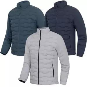 [디바옴므]초경량 지그재그 패딩 하이넥 경량 점퍼 자켓 트레이닝 골프