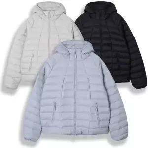 [디바옴므]절개라인 오리털 후드 집업 경량 패딩 점퍼 자켓 빅사이즈