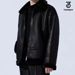 [탑보이] 하이넥 레더 양털 무스탕 (K2127)