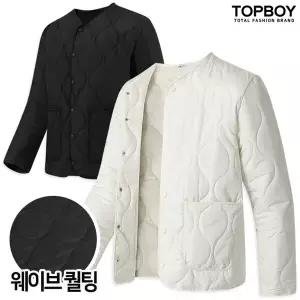 [탑보이] 웨이브 퀄팅 오버핏 깔깔이 패딩 (RT881)