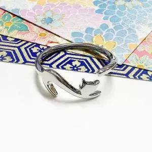 [콩심팥심]귀여운 JR004 고양이와 춤을 반지 순은반지