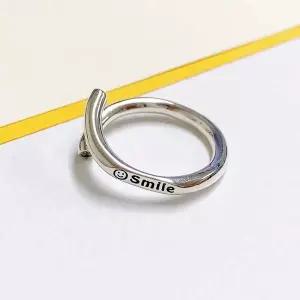 [콩심팥심]연꽃 순은반지 휘바스마일 은반지 프리사이즈 실버