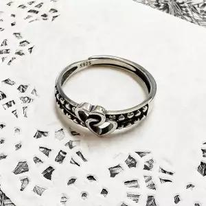 [콩심팥심]결혼 순은반지 투하트투체인 프리사이즈 실버