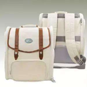 [콩심팥심]강아지 접이식 이동 백팩 베이지 1P 튼튼한 손잡이 강아지이동장