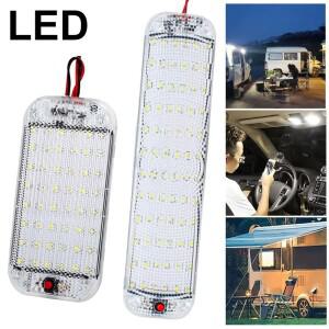 2PCS 12V 24V 캐빈 인테리어 조명 밝은 7248LED 천장 돔 스위치 독서 램프 RV트레일러트럭캠핑카보트