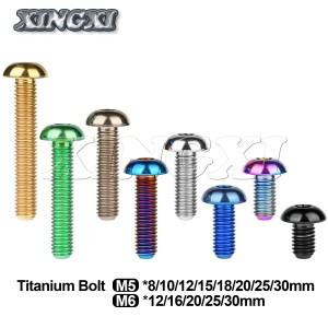 Xingxi 티타늄 볼트 M5M6 x 8 10 12 16 15 18 20 25 30mm 병 케이지 브래킷 자전거 부품 용 육각형 둥근 머