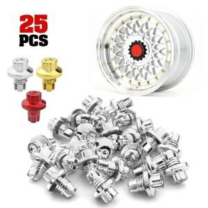 25 Pcs 자동차 바퀴 리벳 범용 ABS 플라스틱 너트 스터드 볼트 림 립 장식 교체 휠