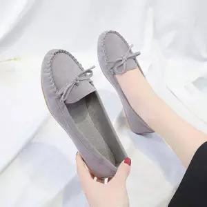 인기상품 여자 스웨이드 미니리본 단화 플랫슈즈 모카신 4컬러 [W9FC6BD_260421]