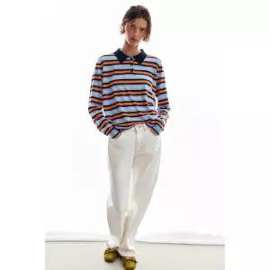 zara 자라 스트라이프 니트 폴로셔츠 - 멀티컬러