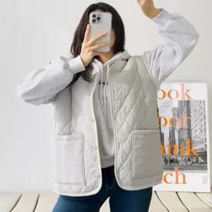 [네오쿠비카 빅사이즈][네오쿠비카]인조양털 누비 퀼팅 버튼 조끼 NCV-MZ208