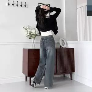 [다잇템] 여자 워싱 진 넓은 트렌디 시즌리스 팬츠