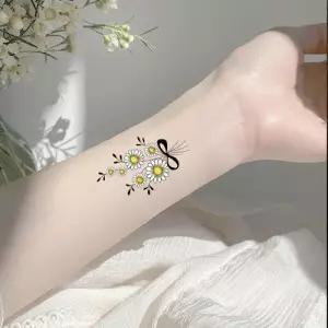 [느낌상점]민들레 꽃 수채화 타투 스티커 인스턴트 헤나 도안 대형 컬러 문신 판박이