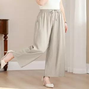 [베나프]린넨 9부 와이드 밴딩 팬츠_BK2LP004