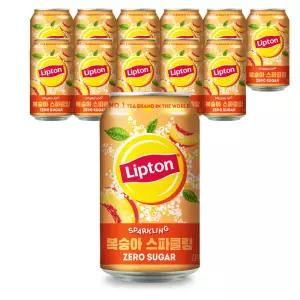 립톤 제로 복숭아 스파클링 355ml X 12캔 탄산 아이스티