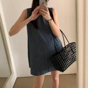 [옷자락]여자 시원한 여름 민소매 스트라이프 원피스