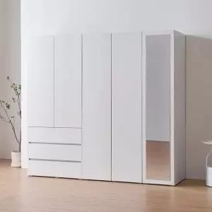 [라자가구] 비바 오브 2000 전신거울 서랍 옷장 세트 LJY377