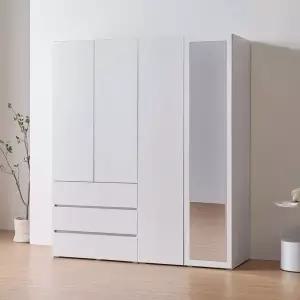 [라자가구] 비바 오브 1600 전신거울 서랍 옷장 세트 LJY374