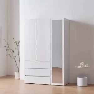 [라자가구] 비바 오브 1200 전신거울 서랍 옷장 세트 LJY371