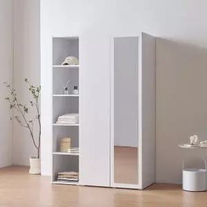 [라자가구] 비바 오브 1200 전신거울 오픈 옷장 세트 LJY370