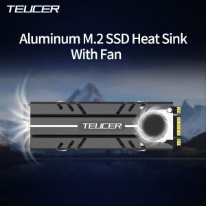 TEUCER M.2 SSD NVMe 방열판 2280 솔리드 스테이트 디스크 공기 순환 냉각기 가스켓(10.8W/mk 열 패드 및