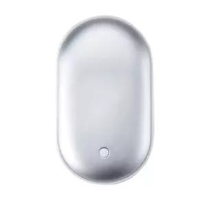양면발열 실버 휴대용 손난로 보조배터리 3000mAh