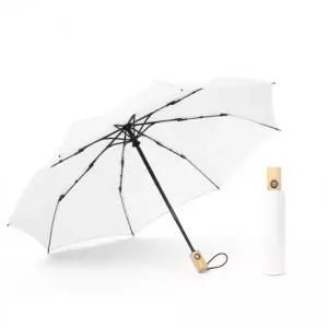 식 경량 양산 3단 도매 3단 접이 튼튼한 자동우산 접는 가벼운 화이트 우드핸들 우산