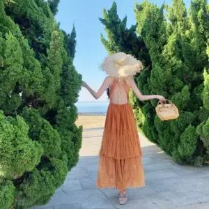 여친 원피스 레이스 여행 보헤미안 바캉스룩 백 해변 롱스커트 원픽1