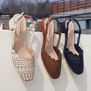 펌프스 여성구두 미들힐 샌들 메리제인 토오픈 베이직-WFNSGLF