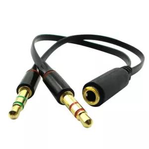 오디오 스테레오 4극 Y잭 변환 젠더 이어폰 헤드셋