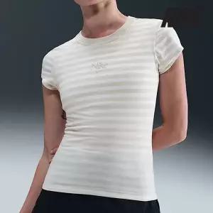 나이키 여성용 반팔티 /g20- IH8475-104 / 우먼스 스포츠웨어 타이트 스트라이프 반