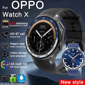 2025년 신제품 OPPO Watch X 고급 비즈니스 시계 남성용 32GB 메모리 비디오 재생 스마트워치 스포츠 피트니스 방수 팔찌