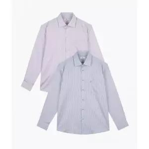 잔스트라이프 노멀핏 셔츠 PODS3903_KG