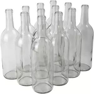 패스트랙 - 750ml 투명 와인 병 12팩 W5 보르도 주류 음료용 빈 케이스당 12개 코르크 포함 없음