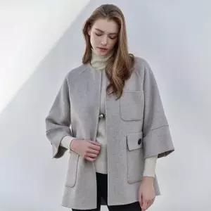 [마쟈][MAXZA] 핸드메이드 울 헤링본 라운드 케이프 자켓