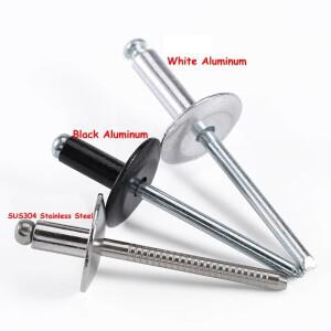 이치엔위안 M3.2-M5 알루미늄 블랙/SUS304 스테인리스 스틸 팝 오픈 엔드 대형 플랜지 캡 블라인드 리벳 돔