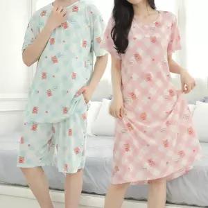 냉감 원피스 애니멀 여름 반바지 쿨원단 커플잠옷 까실이 홈웨어 파자마 반팔