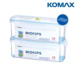 코멕스 바이오킵스 밀폐용기 직사각S 깔판 2.3L X 2개