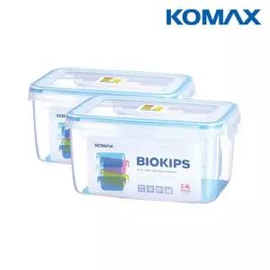 코멕스 바이오킵스 밀폐용기 직사각 2.4L X 2개