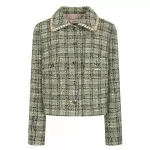 JJ JIGOTTJJ지고트브레이드 칼라 크롭 트위드 재킷 GNAA0JKJ1_DG 1052270