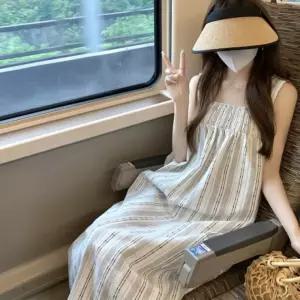 [다잇템]여자 쿨링 단가라 얇은 SS 슬리브리스 원피스