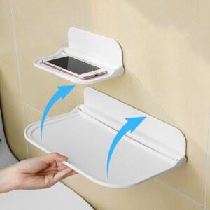 셋탑박스거치대 공유기 선반 접이식 벽걸이 공간 전화 홀더 라우터 BATHROOMORGANIZER 수납장 트레이 WIFI