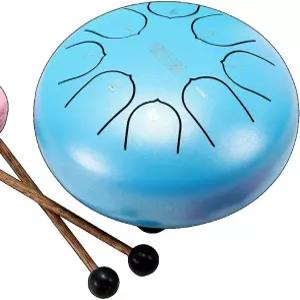 야외 정원용 레인드럼 6인치 8음 차임 방수 스틸 탠드 비가 올 때 사용하는 아웃도어 컬러 초보자용 블루