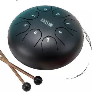 야외 정원용 레인드럼 6인치 8음 차임 방수 스틸 탠드 비가 올 때 사용하는 아웃도어 컬러 초보자용 블랙