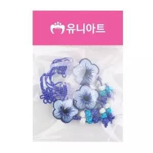 전통 파랑 국화 매듭 고리 3개입 X10개 공예 재료 한복매듭 DIY만들기재료 매듭끈